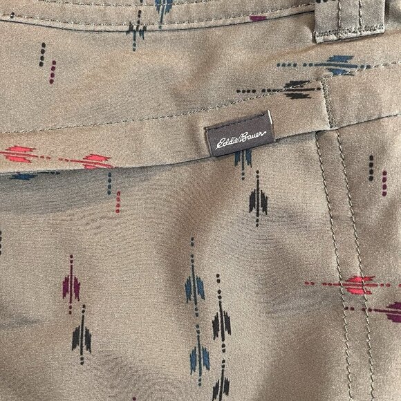 Eddie Bauer Skort Skirt SIZE 8 Adventurer 2.0 Olive Green Print UPF 50 Stretch - Picture 7 of 9